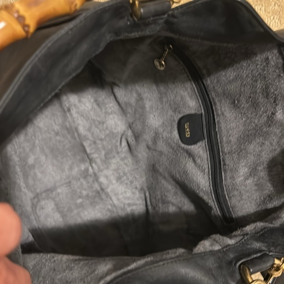 Gucci black leather bamboo handle large shoulder hand bag - Picture 9 of 13